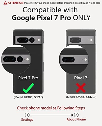 מארז טלפון של גוגל פיקסל 7-PRO: נרתיק חגורה מחוספס בשכבה כפולה עם מגן מסך מובנה ו- Kickstand |
